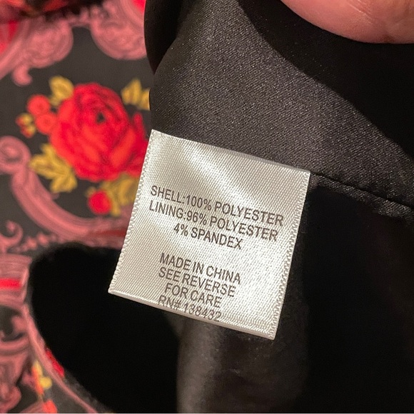 Modcloth Baroque Floral Satin Pencil Skirt M Knee Slit Romantic Dark Academia - Picture 7 of 11